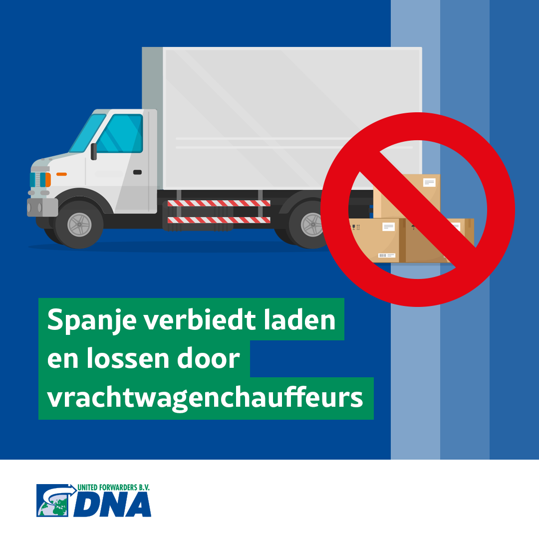 Spanje verbiedt laden en lossen door vrachtwagenchauffeurs